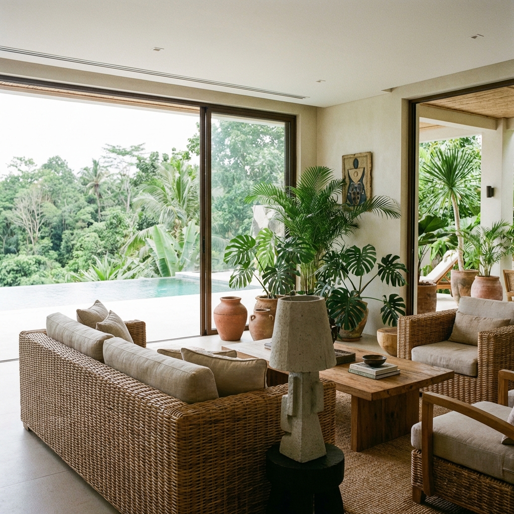 Curated interior decoration and furniture