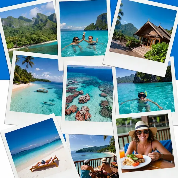 Family enjoying beachfront lifestyle in El Nido